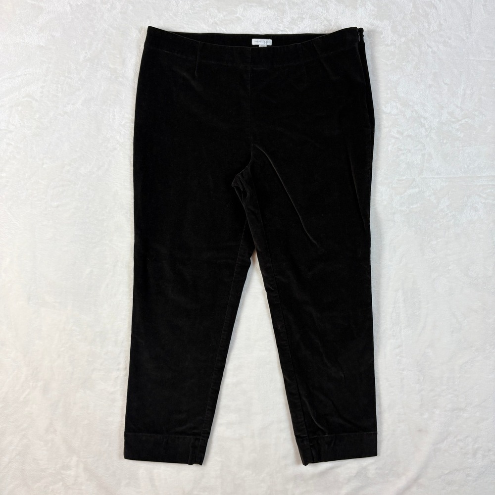 J. Jill Corduroy Pants Women 14 Petite Brown Excellent Side Zip Straight Crop
